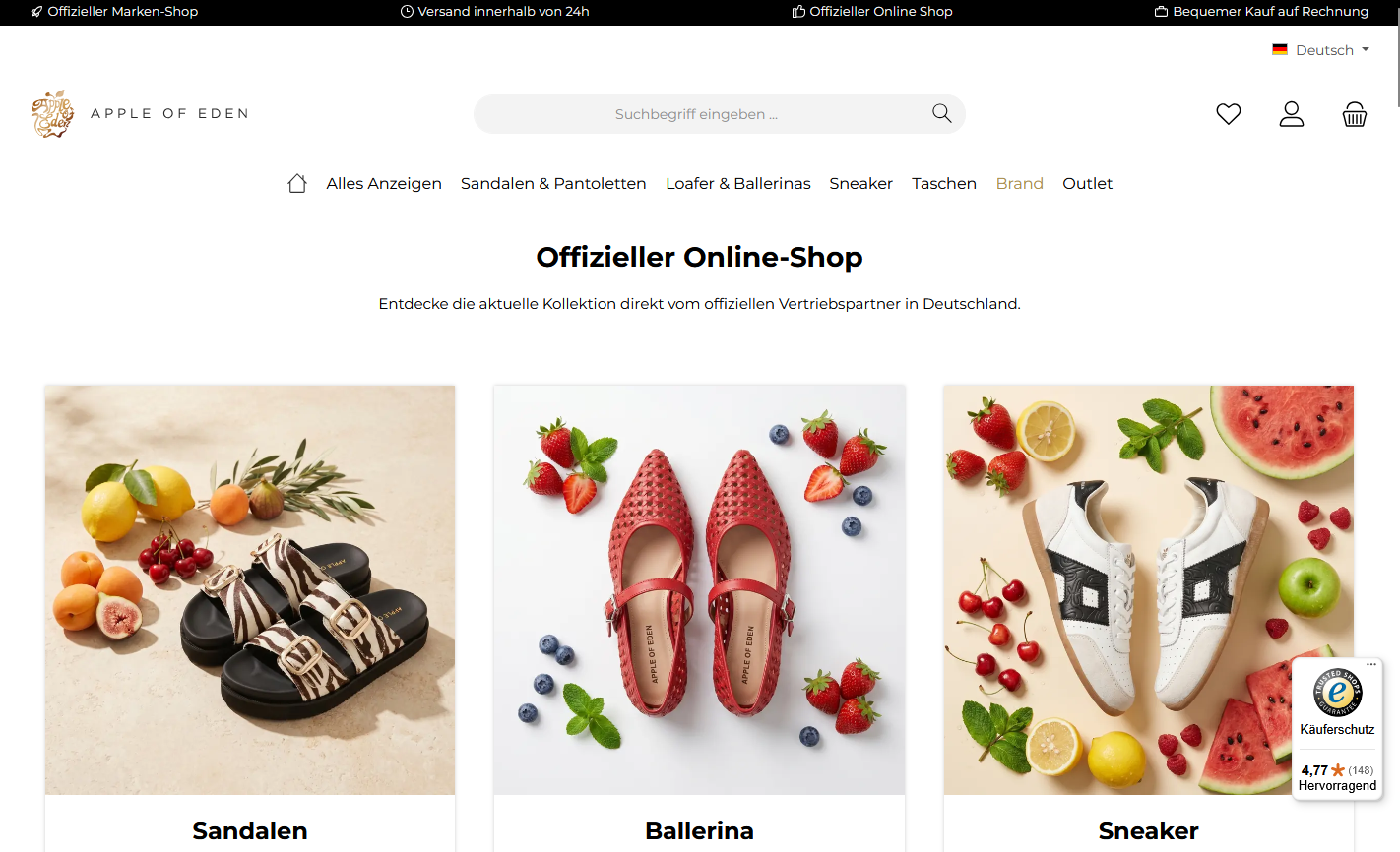 Startseite von Apple of Eden
